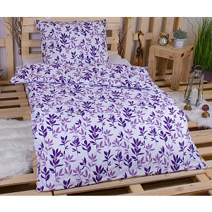 Povlečení mikrovlákno DeLuxe 140x200+70x90 Fialové větvičky