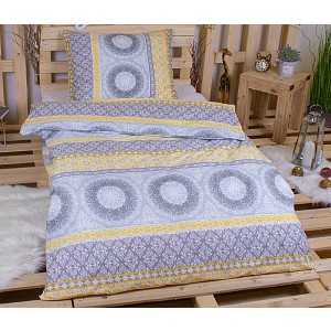 Povlečení mikrovlákno DeLuxe 140x200+70x90 Ornament yellow
