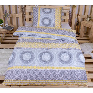 Povlečení mikrovlákno DeLuxe 140x200+70x90 Ornament yellow