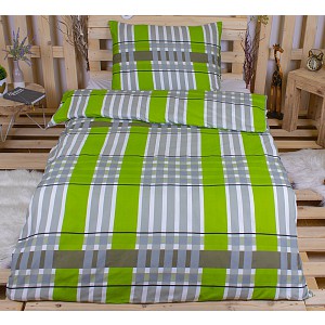 Povlečení mikrovlákno DeLuxe 140x200+70x90 Square green