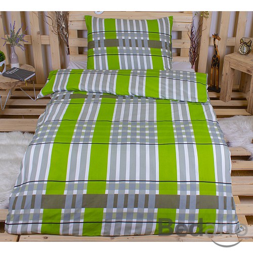 Povlečení mikrovlákno DeLuxe 140x200+70x90 Square green