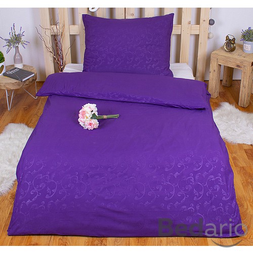 Povlečení mikrovlákno DeLuxe 140x200+70x90 Jemný ornament fialový