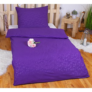 Povlečení mikrovlákno DeLuxe 140x200+70x90 Jemný ornament fialový