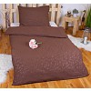 Povlečení mikrovlákno DeLuxe 140x200+70x90 Jemný ornament hnědý