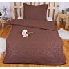 Povlečení mikrovlákno DeLuxe 140x200+70x90 Jemný ornament hnědý