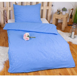Povlečení mikrovlákno DeLuxe 140x200+70x90 Jemný ornament modrý
