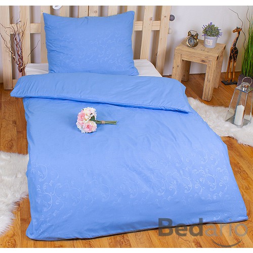 Povlečení mikrovlákno DeLuxe 140x200+70x90 Jemný ornament modrý