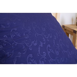 Povlečení mikrovlákno DeLuxe 140x200+70x90 Jemný ornament tmavě modrý