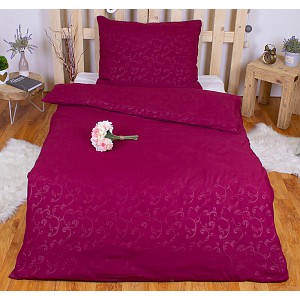 Povlečení mikrovlákno DeLuxe 140x200+70x90 Jemný ornament vínový