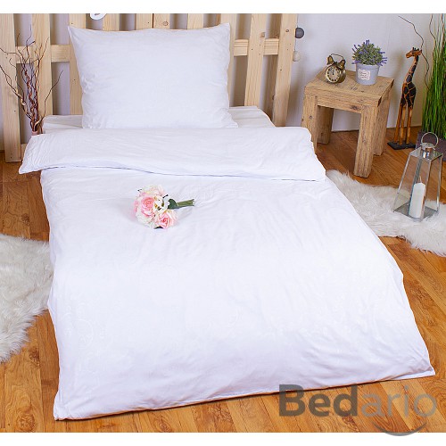 Povlečení mikrovlákno DeLuxe 140x200+70x90 Jemný ornament bílý