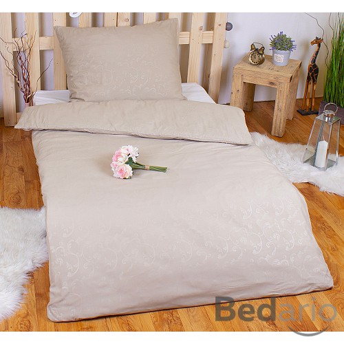 Povlečení mikrovlákno DeLuxe 140x200+70x90 Jemný ornament pískový