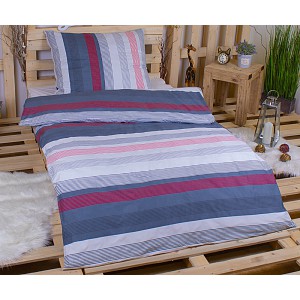 Povlečení mikrovlákno DeLuxe 140x200+70x90 Blue karo