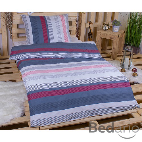 Povlečení mikrovlákno DeLuxe 140x200+70x90 Blue karo