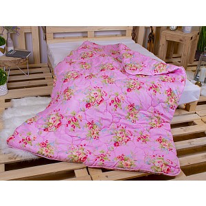 Zimní prošívaná přikrývka WINTER 140x200 Růžové kytice