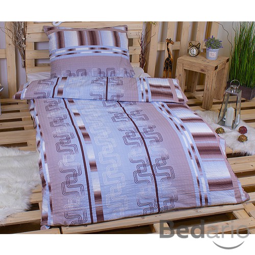 Krepové povlečení DELUXE 70x90 140x200 - Proužkový pás modrý