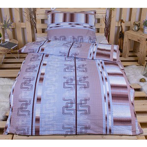 Krepové povlečení DELUXE 70x90 140x200 - Proužkový pás modrý