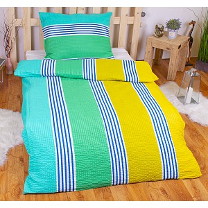 Krepové povlečení ECONOMY 140x200+70x90 Zelené tónování