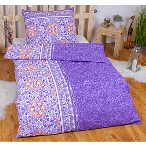 Bavlněné povlečení 140x200+70x90 Fialový krasohled