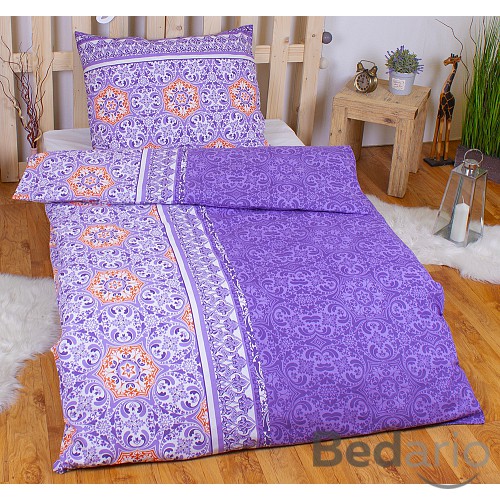 Bavlněné povlečení 140x200+70x90 Fialový krasohled