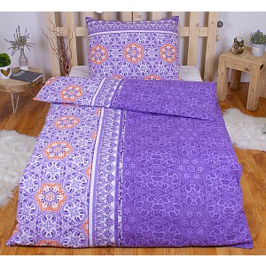 Bavlněné povlečení 140x200+70x90 Fialový krasohled