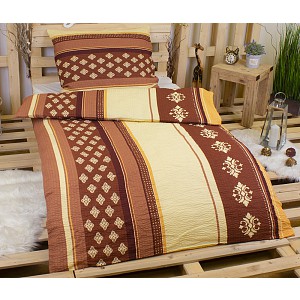 Krepové povlečení DELUXE 70x90 140x200 - Kávová elegance