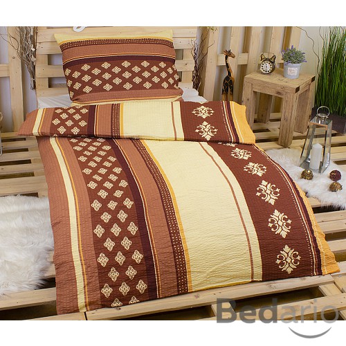 Krepové povlečení DELUXE 70x90 140x200 - Kávová elegance