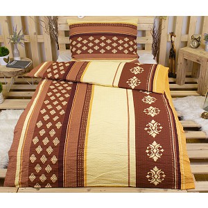 Krepové povlečení DELUXE 70x90 140x200 - Kávová elegance