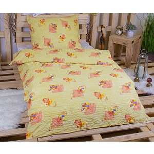 Krepové povlečení DELUXE 70x90 140x200 - Rubikova kostka