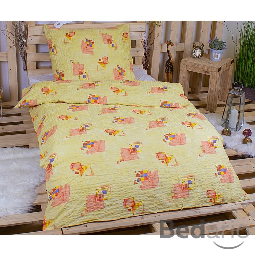 Krepové povlečení DELUXE 70x90 140x200 - Rubikova kostka