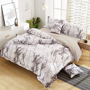 Sedmidílná sada povlečení na 2 lůžka 140x200+70x90 Mramor cream