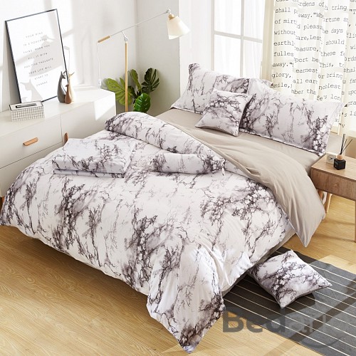 Sedmidílná sada povlečení na 2 lůžka 140x200+70x90 Mramor cream