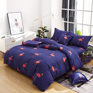 Osmidílná sada povlečení na 2 lůžka 140x200+70x90 Flamingo