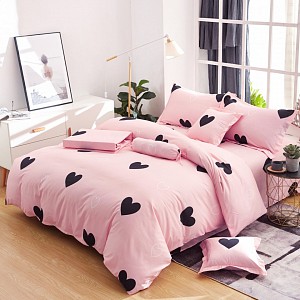 Osmidílná sada povlečení na 2 lůžka 140x200+70x90 Pinkish Hearts