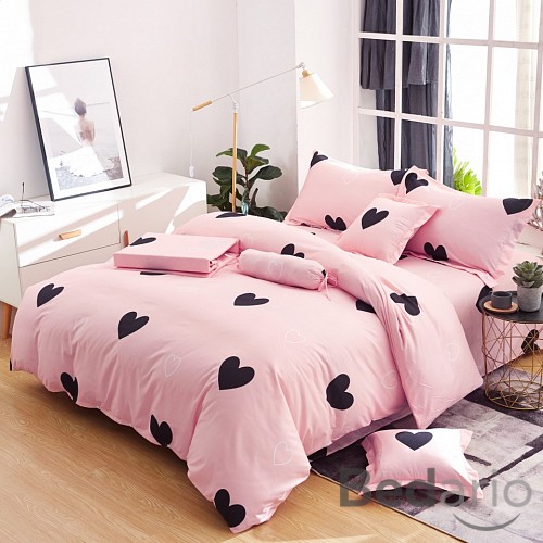 Osmidílná sada povlečení na 2 lůžka 140x200+70x90 Pinkish Hearts