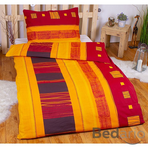 Bavlněné povlečení 140x200+70x90 Oranžová rustika