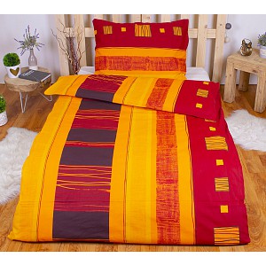 Bavlněné povlečení 140x200+70x90 Oranžová rustika