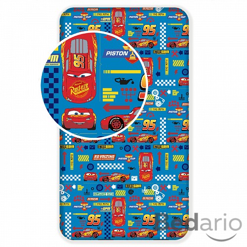 Dětské bavlněné prostěradlo 90x200 Cars BLUE