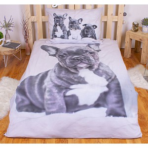 Bavlněné povlečení 140x200+70x90 Bulldog