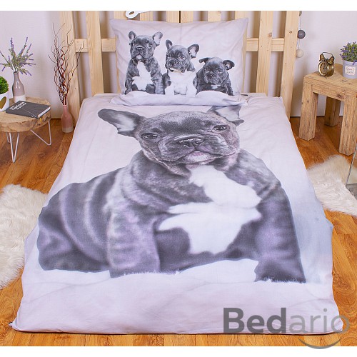 Bavlněné povlečení 140x200+70x90 Bulldog