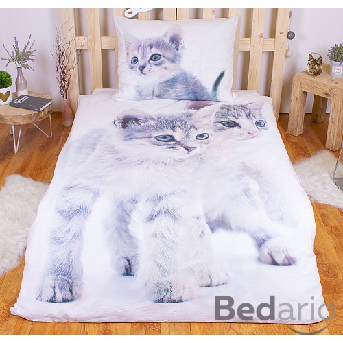 Bavlněné povlečení 140x200+70x90 Koťátka