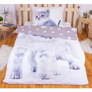 Bavlněné povlečení 140x200+70x90 Koťátka