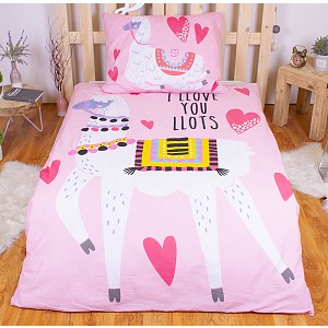 Bavlněné povlečení 140x200+70x90 Lama Pink