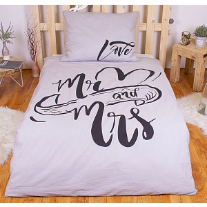 Bavlněné povlečení 140x200+70x90 Mr. & Mrs.