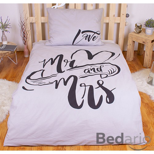 Bavlněné povlečení 140x200+70x90 Mr. & Mrs.