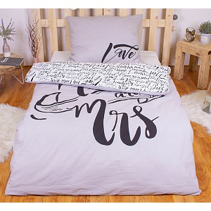 Bavlněné povlečení 140x200+70x90 Mr. & Mrs.