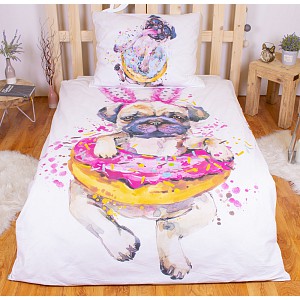 Bavlněné povlečení 140x200+70x90 CRAZY MOPS