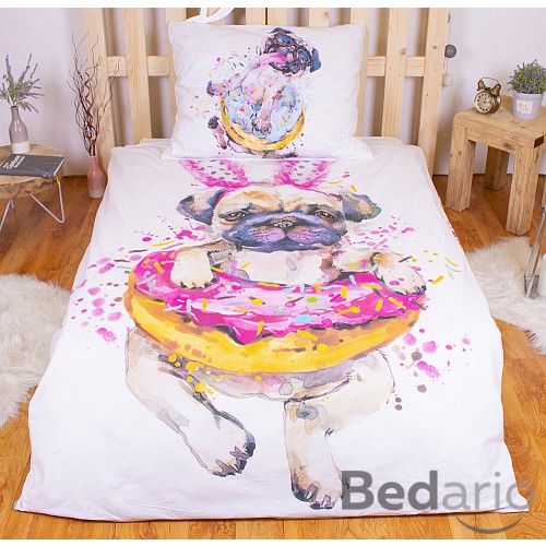 Bavlněné povlečení 140x200+70x90 CRAZY MOPS