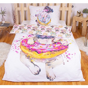 Bavlněné povlečení 140x200+70x90 CRAZY MOPS