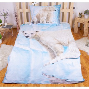 Bavlněné povlečení 140x200+70x90 Lední medvěd