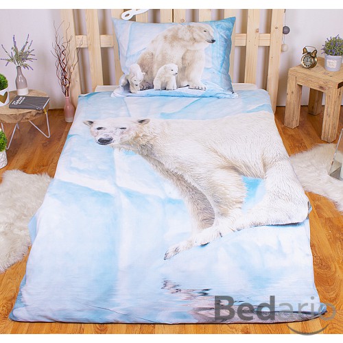 Bavlněné povlečení 140x200+70x90 Lední medvěd